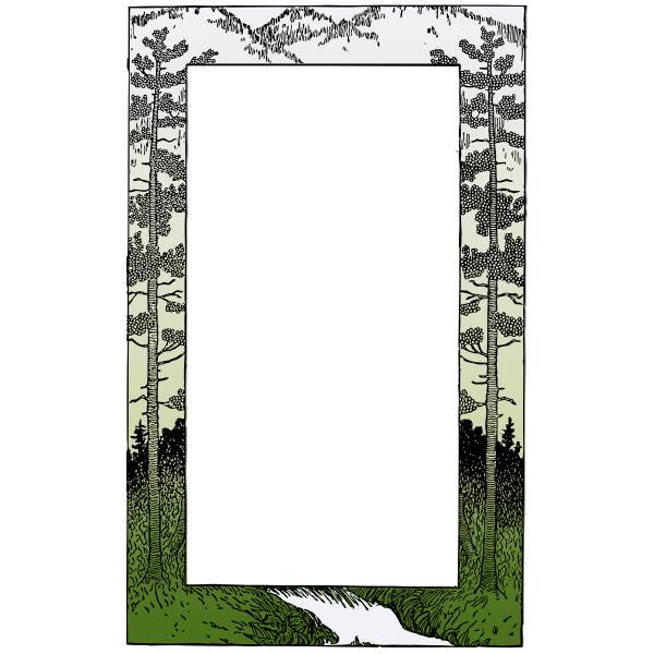 SVG Vector graphics of mountain themed frame