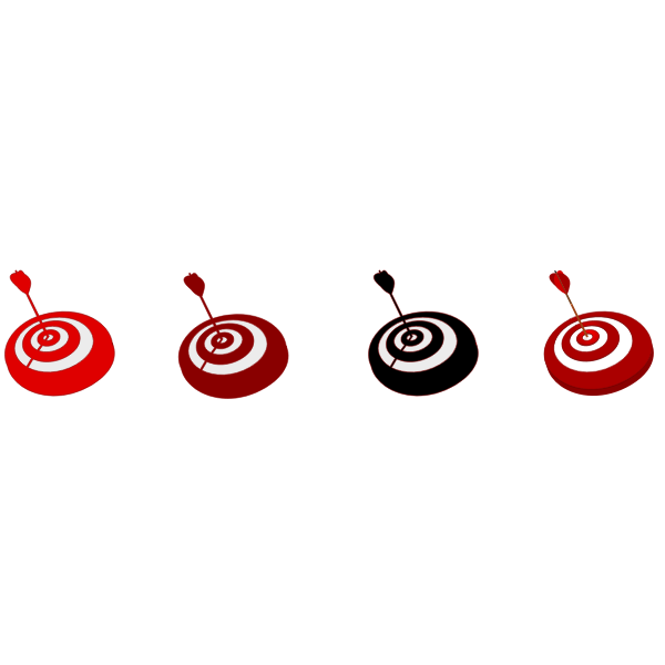 SVG Vector graphics of multicolored targets with arrows