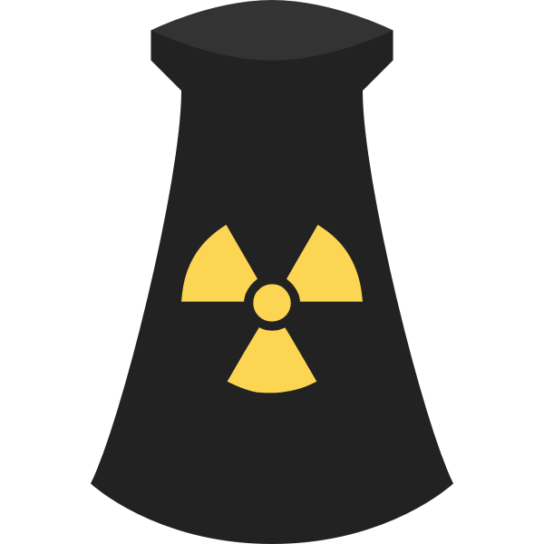 SVG Vector graphics of nuclear power plant black and yellow icon