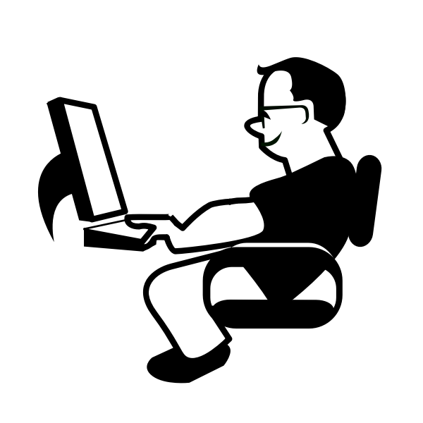 SVG Vector graphics of office computer user icon