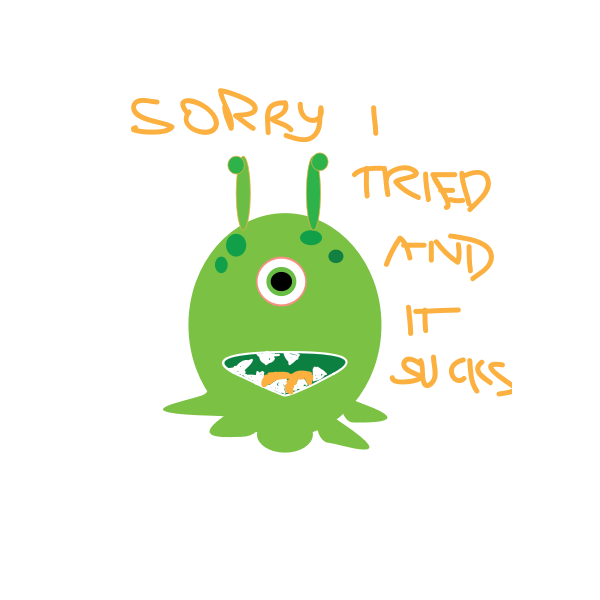 SVG Vector graphics of one eyed failure monster
