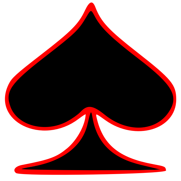 SVG Vector graphics of outlined spade playing card symbol
