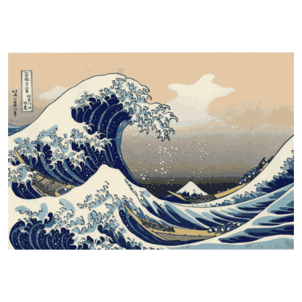 SVG Vector graphics of painting Under the wave off Kanagawa