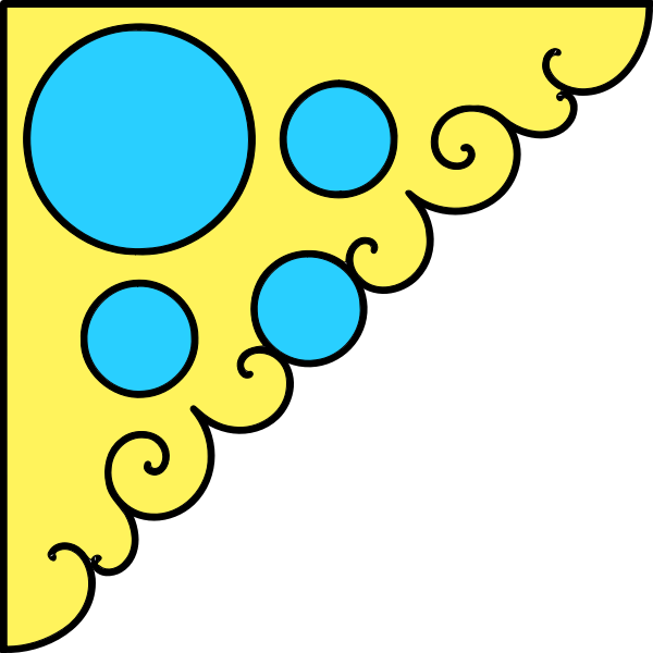 SVG Vector graphics of pastel blue and yellow corner decoration