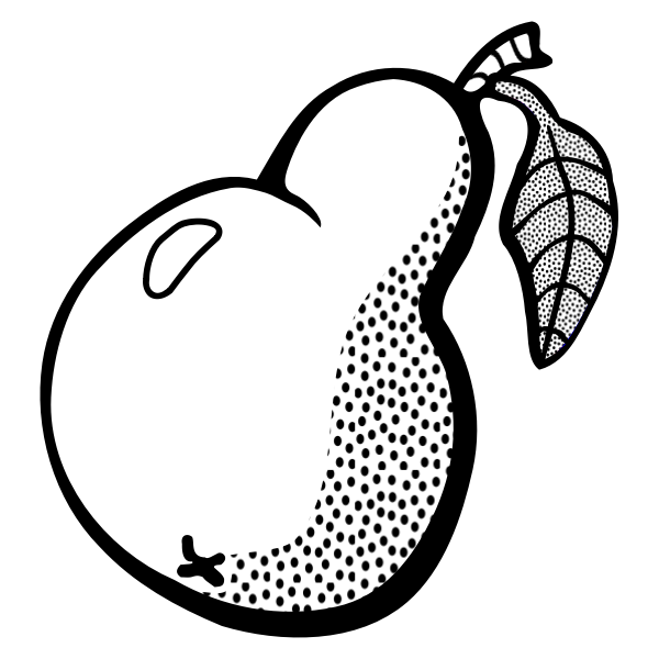 SVG Vector graphics of pear with leaf