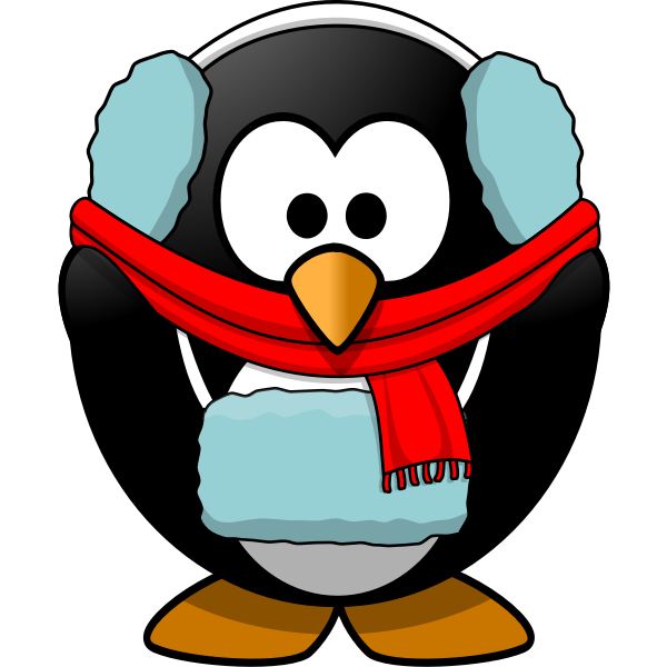 SVG Vector graphics of penguin in winter clothes
