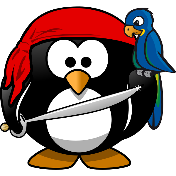 SVG Vector graphics of pirate of Antartica tux