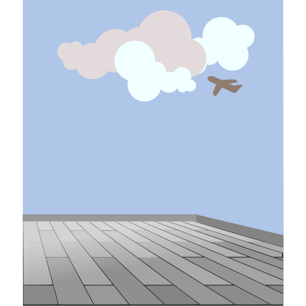 SVG Vector graphics of plane spotting from a rooftop