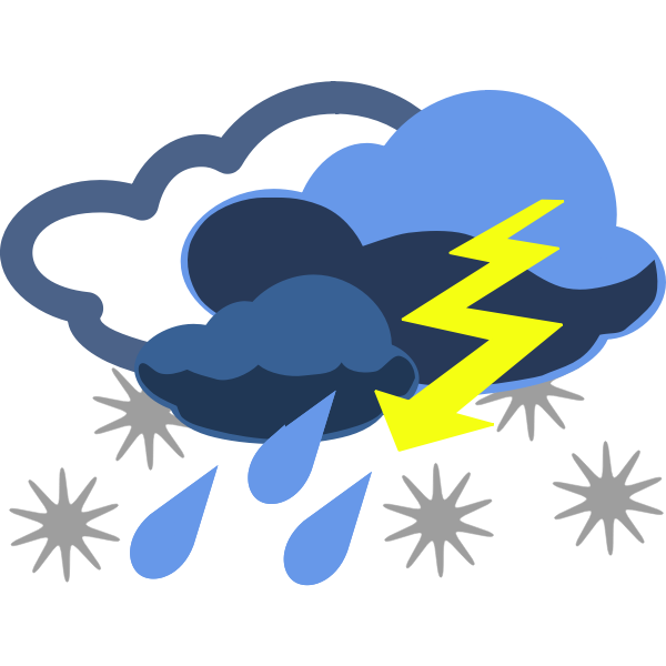 SVG Vector graphics of rain snow and thunder weather color map symbol