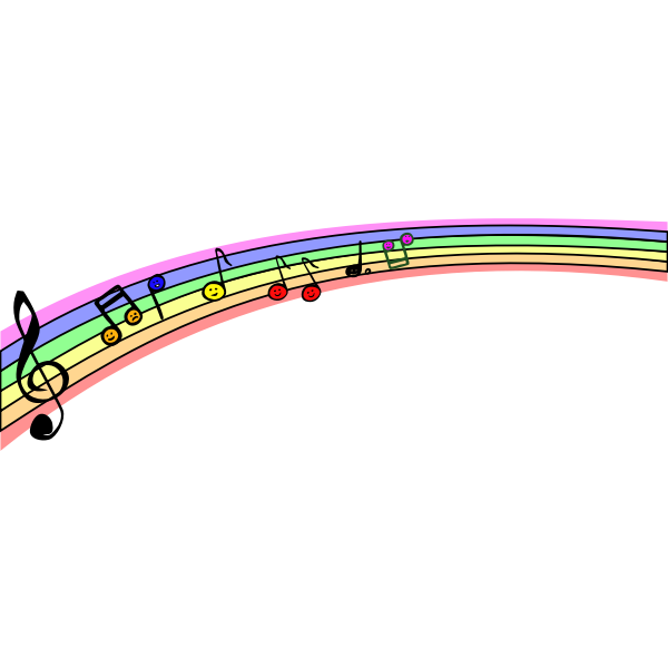 SVG Vector graphics of rainbow musical notes