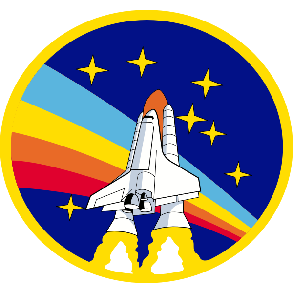 SVG Vector graphics of rainbow rocket shuttle