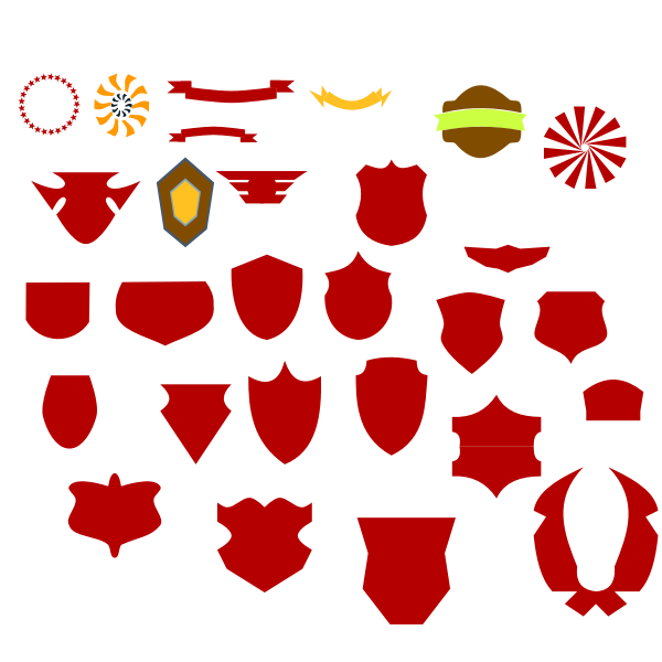 SVG Vector graphics of random collection of non-specific emblems and logos