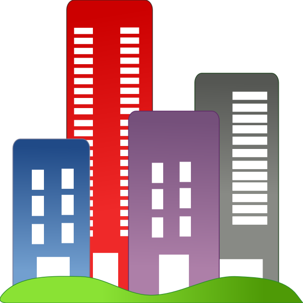 SVG Vector graphics of real estate colorful buildings