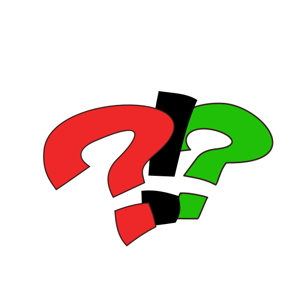 SVG Vector graphics of red and green question and exclamation marks