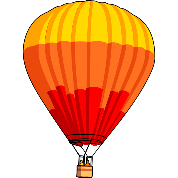 SVG Vector graphics of red and orange air balloon