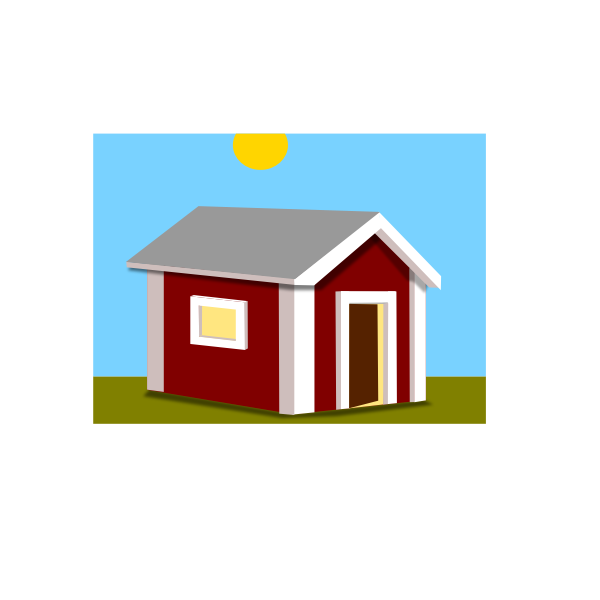 SVG Vector graphics of red booth home
