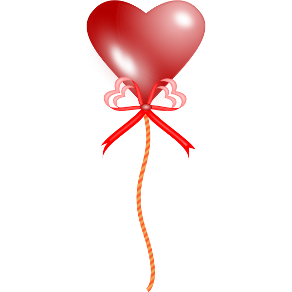 SVG Vector graphics of red heart shaped balloon