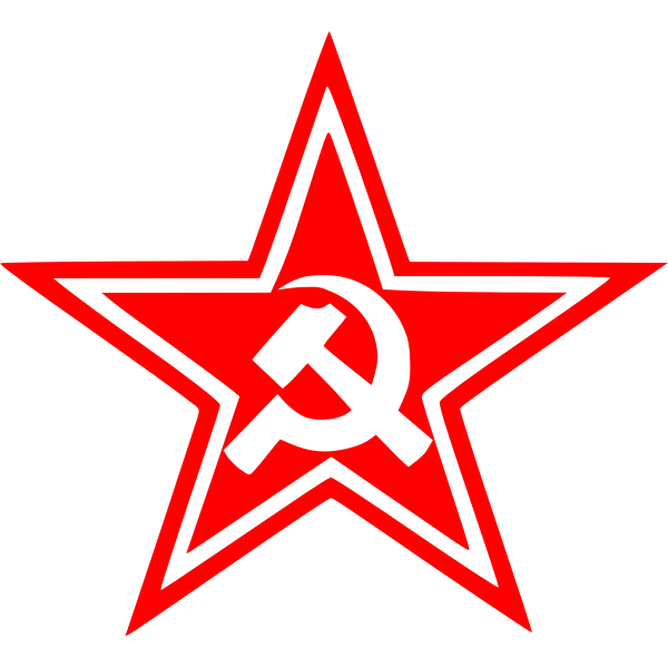 SVG Vector graphics of red sickle and hammer star