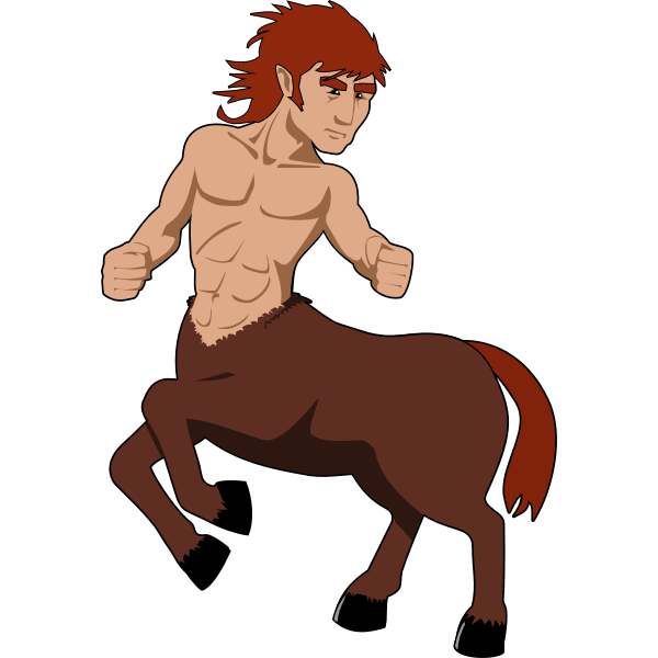SVG Vector graphics of redhead centaur