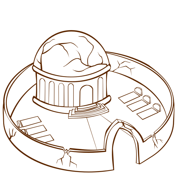 SVG Vector graphics of role play game map icon for a monastery