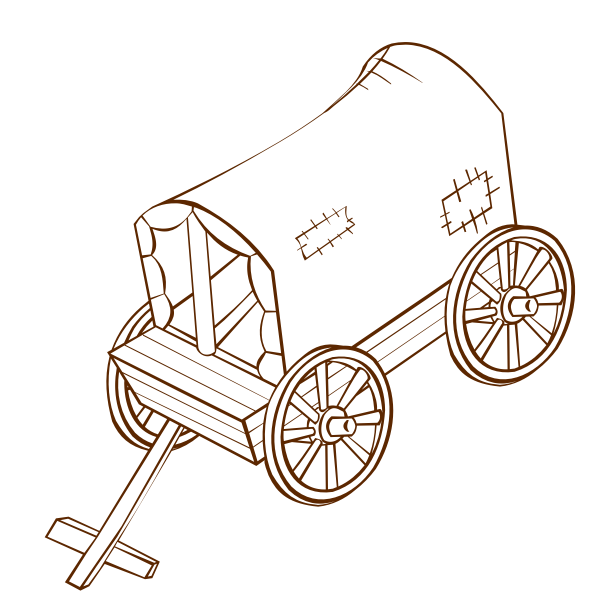 SVG Vector graphics of role play game map icon for a torn caravan