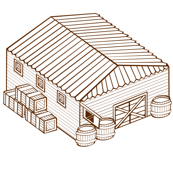 SVG Vector graphics of role play game map icon for a warehouse
