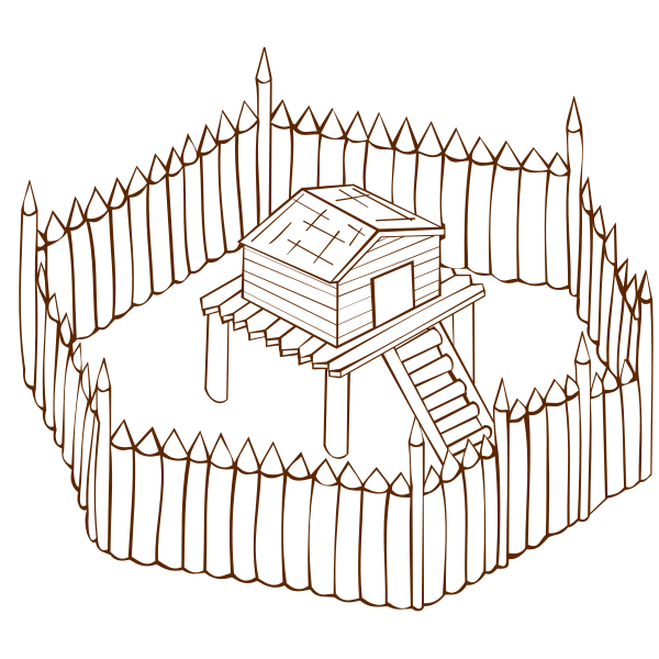 SVG Vector graphics of role play game map icon for a wooden fort