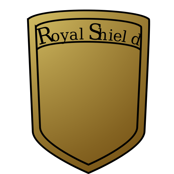 SVG Vector graphics of royal shield blank in golden color