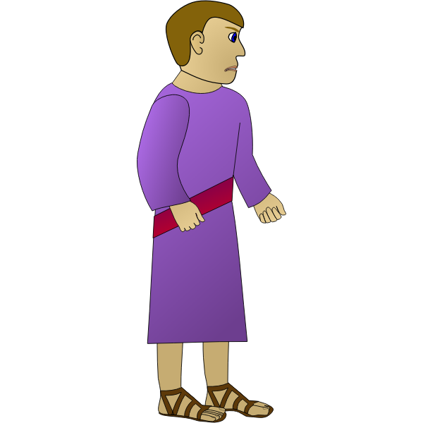 SVG Vector graphics of sad ancient man
