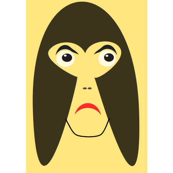 SVG Vector graphics of sad covered woman