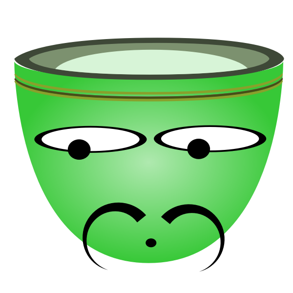 SVG Vector graphics of sad Spaniard green cup