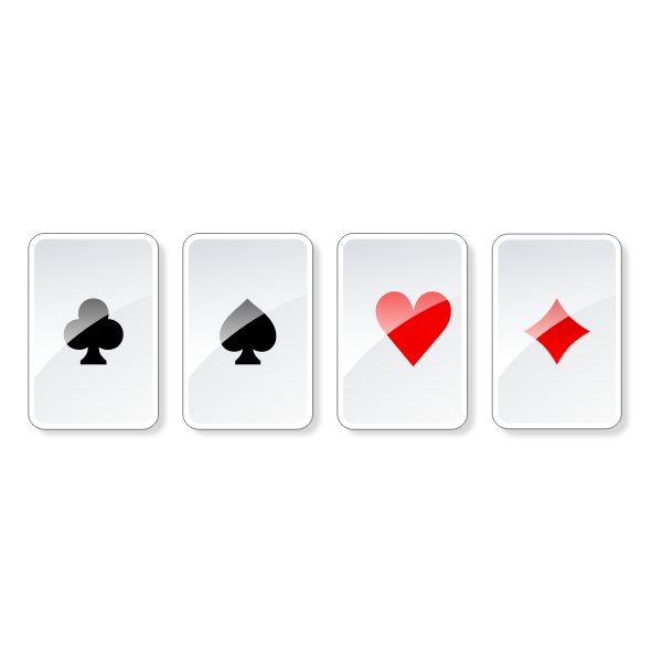 SVG Vector graphics of set of glossy gambling cards