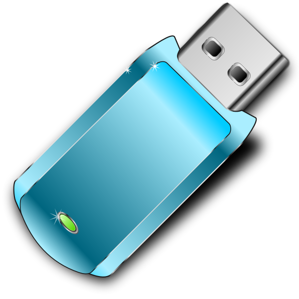 SVG Vector graphics of shiny blue USB stick
