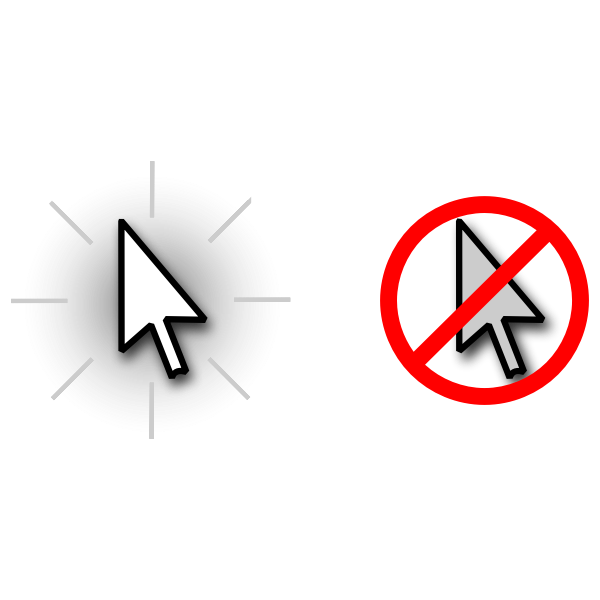 SVG Vector graphics of show or hide mouse cursor icons