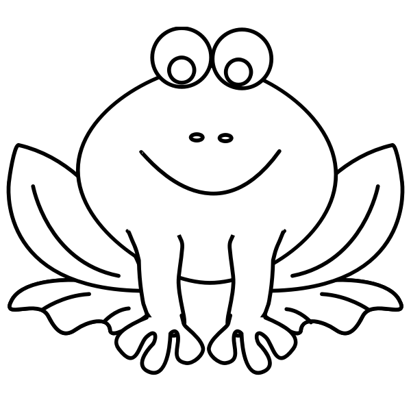 SVG Vector graphics of sitting frog line art