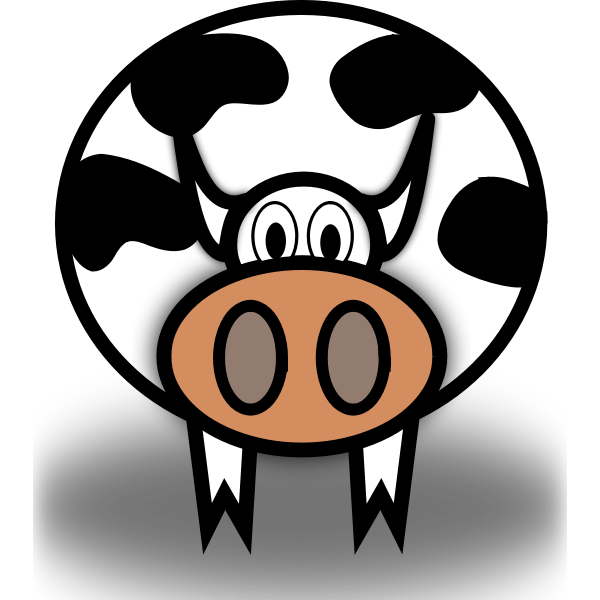 SVG Vector graphics of staring comic cow