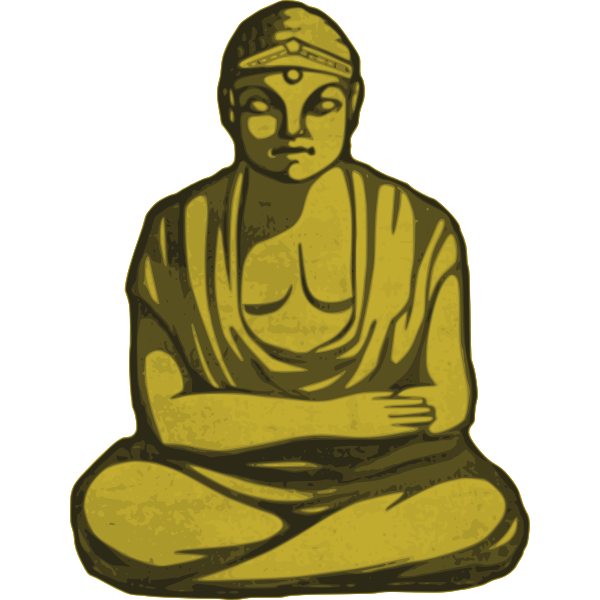 SVG Vector graphics of statue of golden Buddha