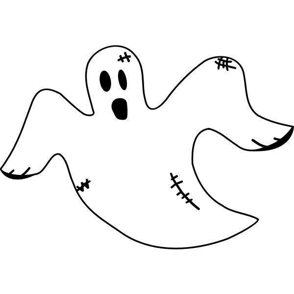 SVG Vector graphics of stitched ghost