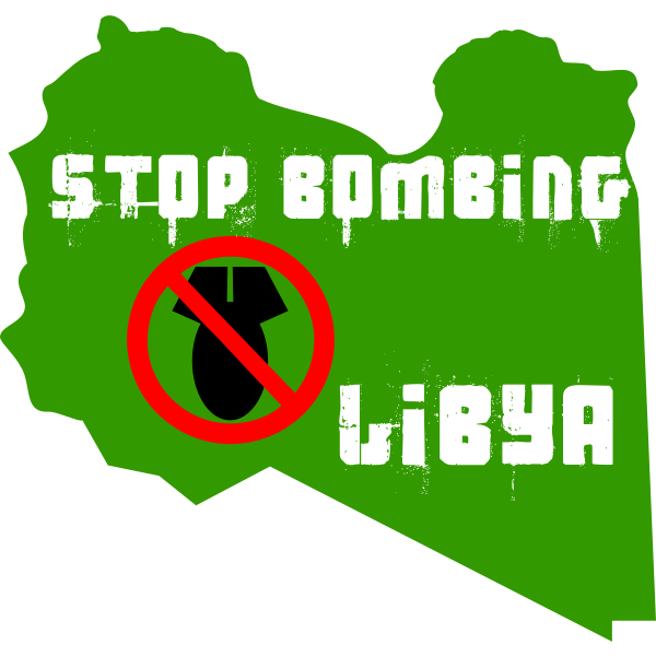 SVG Vector graphics of stop bombing Libya label
