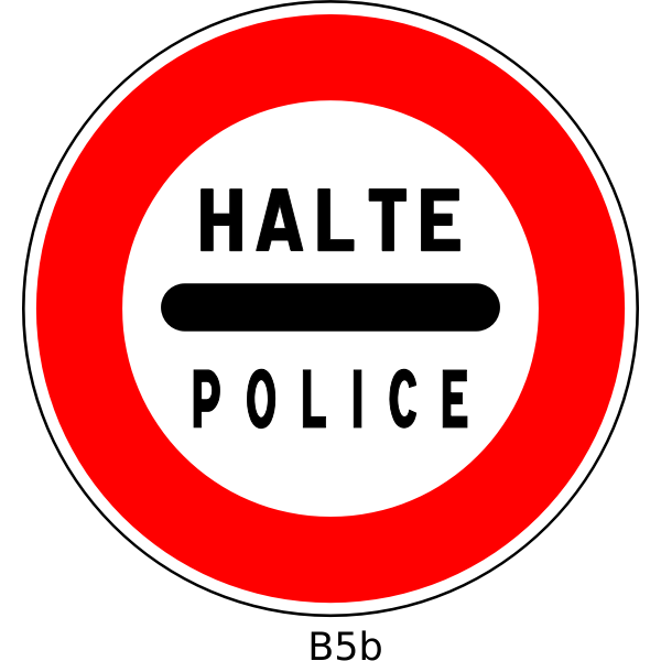 SVG Vector graphics of stop border police traffic sign
