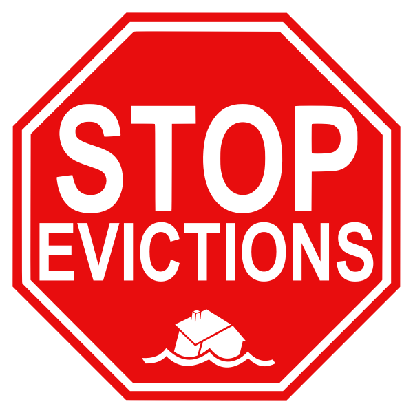 SVG Vector graphics of stop evictions road sign