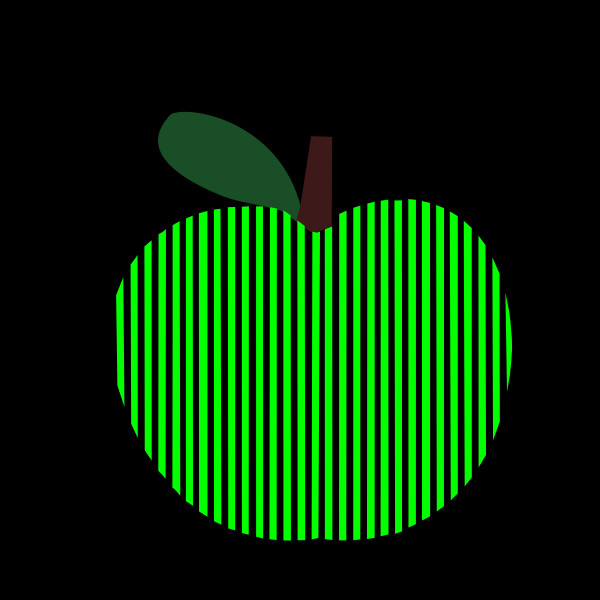 SVG Vector graphics of striped computerized apple