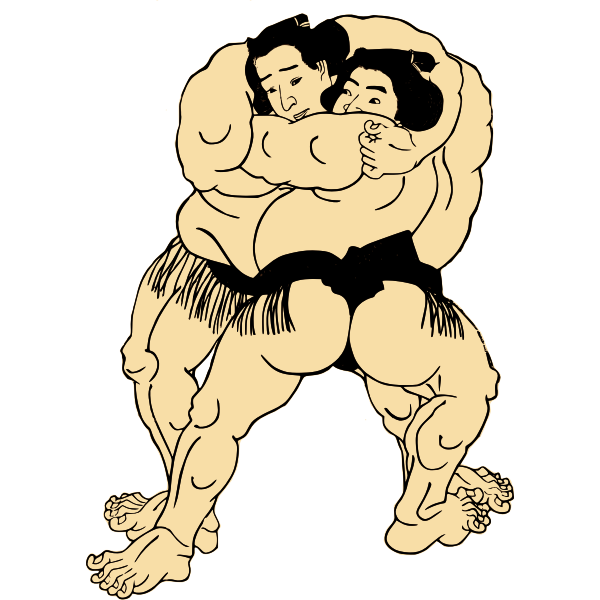 SVG Vector graphics of sumo fighters in ring