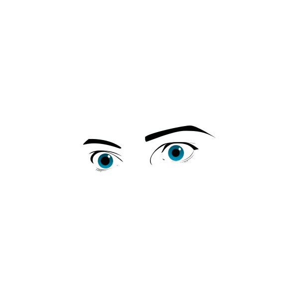 SVG Vector graphics of surprised human eyes look in color