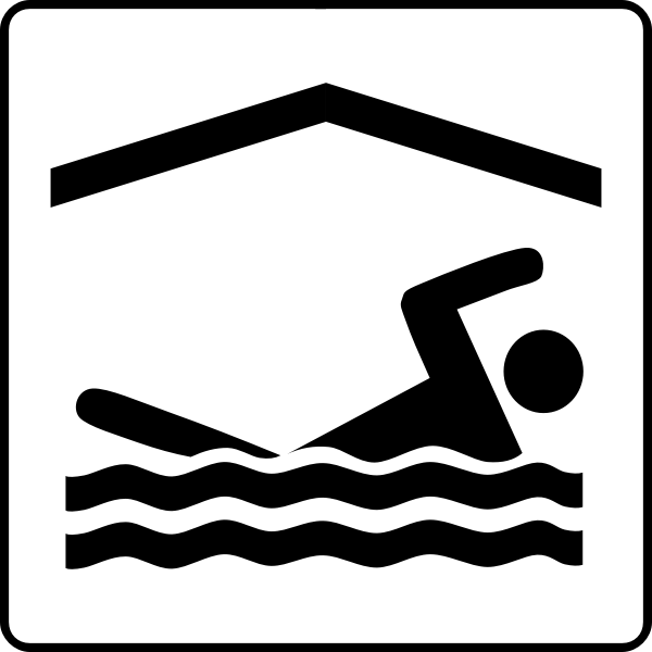 SVG Vector graphics of swimming facilities available sign