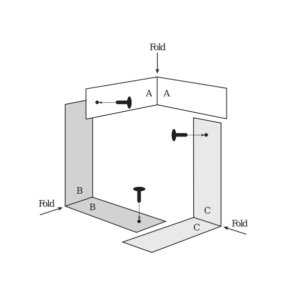 SVG Vector graphics of the construction of an Escher Staircase