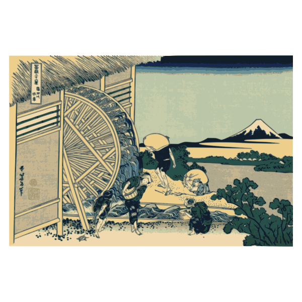 SVG Vector graphics of the water wheel at Onden