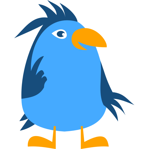 SVG Vector graphics of thoughtful comic bird