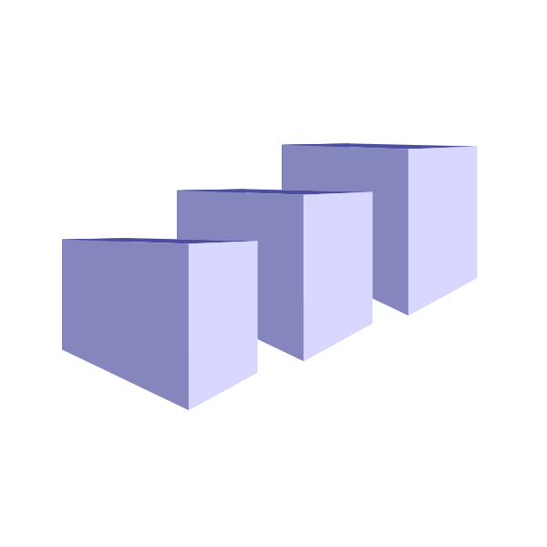 SVG Vector graphics of three transport packages