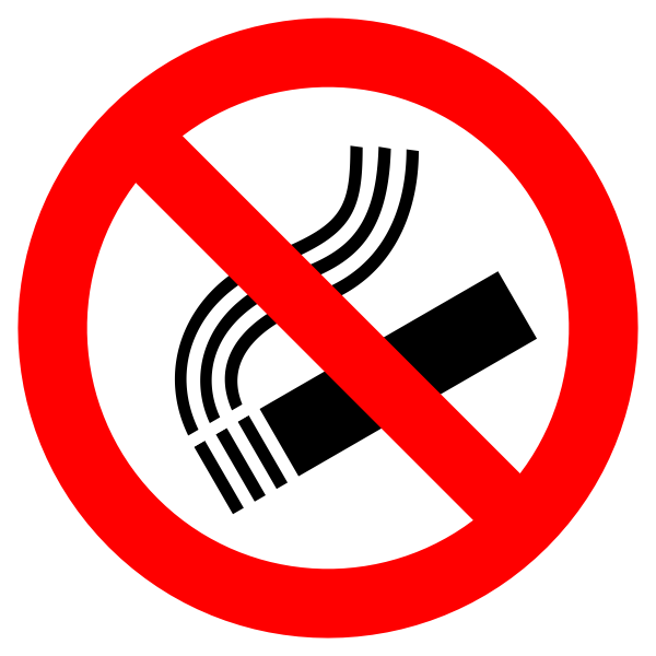 SVG Vector graphics of tilted crossed cigarette no smoking sign
